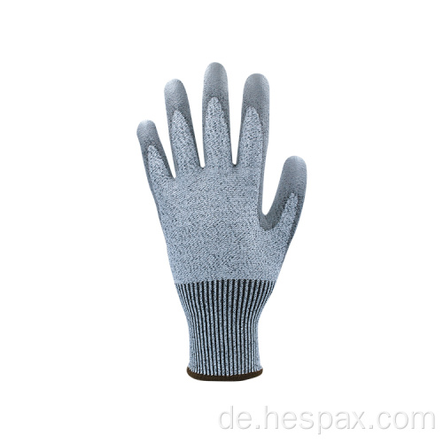 Hespax pu beschichtete HPPE -Maschinist geschnittene resistente Handschuhe